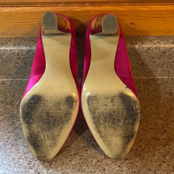 BCBGirls Pink High Heeled Pumps with Metallic Gold Accents - Picture 7 of 9